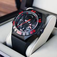 Риф Тигр/RT ограниченный выпуск часы Для мужчин автоматические механические каучуковый ремешок все черный, Красный Скелет 200 м Водонепроницаемый Для мужчин кварцевые часы 2024 - купить недорого