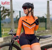 Kafitt Women's Long Sleeve Cycling Set Pro Team Triathlon Set Cycling Jersey Leather Jumpsuit MaillotRopa Ciclismo Feminino 2024 - buy cheap