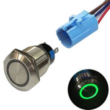 19mm Ring Illuminated Momentary 1NO1NC Car Push Button Switch with Socket Plug 2024 - buy cheap