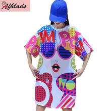 Camisa feminina de mangas curtas, camiseta de verão com estampa de desenho animado para mulheres, larga, hip-hop, gola redonda, tamanho grande, 2019 2024 - compre barato