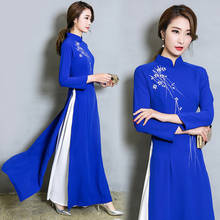 Vestido ajustado elegante para mujer, traje tradicional chino, bordado, Qipao, vestido chino 2024 - compra barato