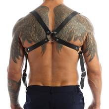 Harness Mens Hot Sexy Leather Body Chest Harness Suspenders Belt with Buckles Metal O-Rings Harness Belt Gay Homme Sex Costume 2024 - buy cheap