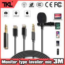 TKL capacitor wired microphone phone camera lavalier microphone video recording voice mic 2024 - buy cheap