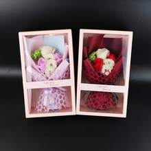 Искусственные цветы Декор мыло розы Букет Подарочная коробка на День святого Валентина юбилей искусственный цветок Роза подарок для девушки 2024 - купить недорого