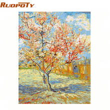 RUOPOTY Frame Tree Diy Painting By Numbers Landscape Wall Art Canvas Painting Acrylic Paint By Numbers Kit For Home Decoration 2024 - buy cheap