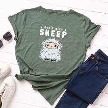 Women Cotton  T-Shirt Graphic Tee Summer Tops Short Sleeve Top Tees Funny Cute Sheep Print T Shirts  Female Girls Shirt 2024 - buy cheap