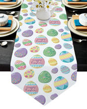 Camino de mesa de huevos de Pascua, decoración de boda, Mantel y mantel individual para pastel, Decoración de mesa de vacaciones 2024 - compra barato