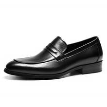 Осенняя мужская кожаная обувь; Деловые модельные туфли; Мужские брендовые туфли Bullock; Роскошные Черные слипоны из натуральной кожи; Свадебные мужские туфли; 2020 2024 - купить недорого
