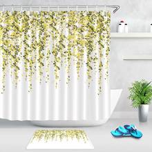 Простой красивый цветок занавеска для душа коврик из полиэфирной ткани водонепроницаемая занавеска с крючками для ванной комнаты украшение для ванной дома 2024 - купить недорого