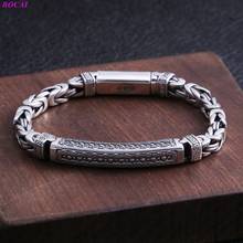 BOCAI S925 Sterling Silver Bracelets 2022 New Fashion Safety Totem Weave Chain Pure Argentum Hand Jewelry for Men and Women 2024 - buy cheap