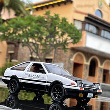 1:20 Movie Car INITIAL D AE86 Alloy Car Model Diecast & Toy Vehicles Metal Car Model Simulation Sound Light Kids Toy Gift 2024 - buy cheap