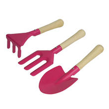 3pcs Metal Gardening Tools Wooden Handles,Shovel, Rake & Fork, Kids Beach Sand Toys 2024 - buy cheap