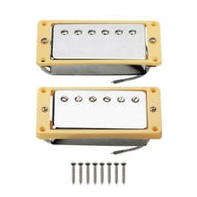 FLEOR набор гриф и мост Alnico 5 Humbucker гитарные пикапы с изогнутой рамкой для LP гитары, хром/золото вариант 2023 - купить недорого