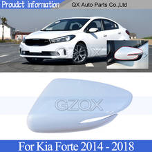 CAPQX-cubierta de espejo retrovisor sin pintar para Kia Forte, cubierta de espejo exterior, carcasa de tapa de espejo retrovisor, 2014 - 2018 2024 - compra barato