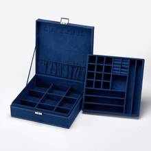 2022 novo estilo 2 camadas de veludo caixa de jóias moda presente jóia caixão design clássico 2024 - compre barato