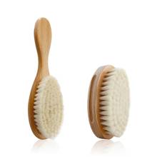 2Pcs Baby Care Pure Natural Wool Hair Brush Newborn Wooden Brush Hairbrush Infant Comb Head Massager 2024 - buy cheap