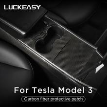 LUCKEASY защитный патч центральной панели управления для Tesla Model 3 и Tesla model Y 2017-2019 carbon fiber 4 шт./компл. 2024 - купить недорого