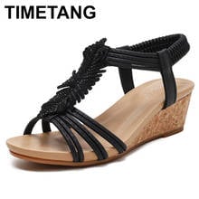 TIMETANG summer new Woman Sandals Fashion Flip Flops open toe high-heeled Women shoes female Casual sandals  C060 2024 - buy cheap