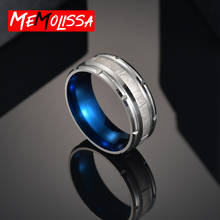 Anneau-anillo de compromiso clásico para mujer, sortija de boda de acero inoxidable con diseño de amante del corazón escarchado, color azul 2024 - compra barato