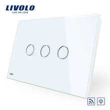 Livolo США/AU стандарт, Беспроводной переключатель VL-C903DR-11, с украшением в виде кристаллов Стекло Панель сенсорный Экран, диммер и дистанционный переключатель домашний настенный светильник переключатель 2024 - купить недорого