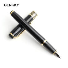 GENKKY-pluma estilográfica de Metal de alta calidad, pluma estilográfica de lujo con Clip dorado y plateado, suministros de oficina y escritura para la escuela y negocios 2024 - compra barato