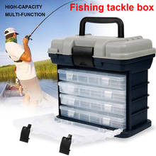Caixa portátil de 4 camadas para pesca, acessório para pesca, 27*17*26cm, grande caixa de plástico para pescar carpa, ferramentas e acessórios de pesca 2024 - compre barato