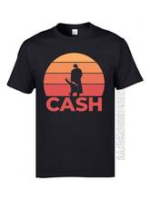 Johnny Cash Sunset T Shirt for Men Classic Guitar Artist Music Tshirt Father Tees Cotton Fabric Short Sleeve T-shirts XXL 2024 - buy cheap