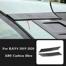 Rav4 rav 4 2019 2020 em fibra de carbono abs acessórios de carro acabamento decorativo de cobertura de pilar frontal externa 2024 - compre barato