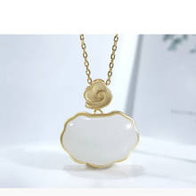 S925 Sterling Silver 18k Gold Plated Necklace Women's Natural Hetian White Jade Ruyi Pendant Pendant 2024 - buy cheap