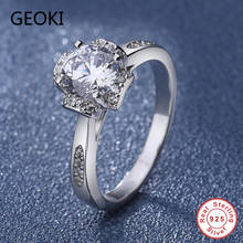 Geoki Passed Diamond Test 1CT VVS1 Perfect Cut Moissanite Rose Shaped Ring 925 Sterling Silver Engagement Jewelry Teen Girls 2024 - buy cheap