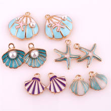 20pcs Nautical Ocea Enamel Sea Starfish Shell Conch Charms Colorful Oil Drop Pendant for DIY Jewelry Accessories 2024 - buy cheap