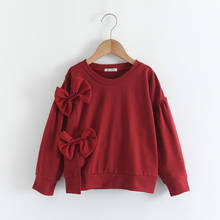 Melario-Sudadera con capucha para niñas, Camisa de algodón con bonito lazo, 2 y 6 años 2024 - compra barato