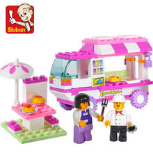 102Pcs City Pink Dream Old Vans Snack House Car Building Blocks Sets Friends DIY Kit Creation Bricks Educational Toys for Girls 2024 - buy cheap
