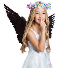 Crianças da menina do bebê fotografia adereços branco preto fada anjo pena asas festa decoração adulto traje roupa fotografia acessórios 2024 - compre barato