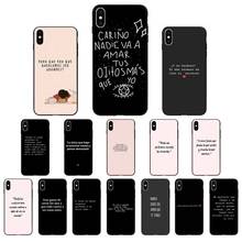 Capa de celular fhnblj com citações espanhol, capas de silicone macio tpu para iphone 11 pro xs max 8 7 6 6s plus x 5 55 se xr se2020 2024 - compre barato