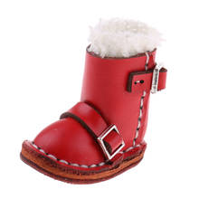 12 Inch Dolls Shoes Red PU Leather Buckle Boots for Blythe Doll Clothing 2024 - buy cheap