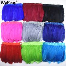 2 Meters Natural Dyed Goose Feather Trims Geese Feather Fringes Ribbons 15-20CM 6-8" Feathers for Crafts Dress Clothing Plumas 2024 - buy cheap