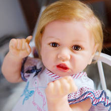 58CM Realistic Newborn Baby Dolls Girl With Blue Brown Eyes 23Inch Lifelike Reborn Baby Doll Very Soft Full Silicone Body Toys 2024 - buy cheap