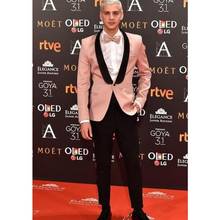 Fashion Coral Groom Tuxedos Black Shawl Lapel Groomsmen Wedding Tuxedos Excellent Men Formal Blazer Prom Jacket Suit Jacket+Pant 2024 - buy cheap