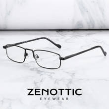 Zenottic pequeno retângulo óculos quadro metal aro completo prescrição óculos quadros para lentes ópticas miopia e leitura eyewear 2024 - compre barato