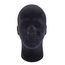 SHGO HOT-Male Styrofoam Foam Mannequin Manikin Head Model Wigs Glasses Cap Display Stand Black 2024 - buy cheap