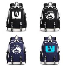 Anime My Boku No Hero Academia Canvas Backpack Men's Travel Laptop Bag Student Luminous USB Charging Black Teenager Schoolbag 2024 - buy cheap