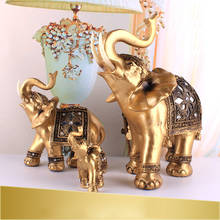 Golden Resin Crafts Elephant Ornaments Animal Fortune Creative Living Room Room Wine Cabinet Home Decoration 2024 - buy cheap