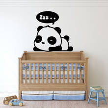 Wall Decal Cartoon Panda Sleeping Cute Wall Vinyl Design Nursery Wall Stickers For Kids Room Animal Pattern Removable B114 2024 - buy cheap
