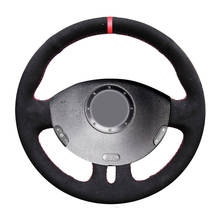 Cubierta de gamuza negra para volante de coche, marcador rojo de alta calidad, para Renault Clio 3, 2005-2013, Clio 3 RS, 2005-2013 2024 - compra barato