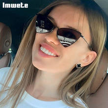 Imwete-gafas de sol triangulares para hombre y mujer, lentes de sol Vintage de Ojo pequeño, con montura de Metal, con protección UV400 2024 - compra barato