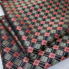 NCF683 Chinese Style Brocade Jacquard Fabric Red/Black Grid Fabrics Sinicism Fabric Cushion Home Textile Handmade Material 2024 - buy cheap