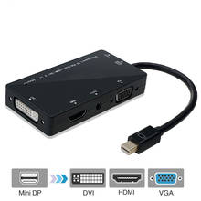 Адаптер Thunderbolt 2 к HDMI VGA DVI MINI DP Mini DisplayPort адаптер конвертер 4 в 1 аудио кабель для macbook 2024 - купить недорого