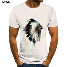 KYKU-Camiseta de los indios para hombre, camisetas blancas divertidas Harajuku, ropa 3d, estilo impreso de verano, cuello redondo 2024 - compra barato