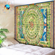 Tapeçaria de parede com mandala indiana, tapeçaria para decoração de boho e doze constelações, psicodélico, hippie 2024 - compre barato